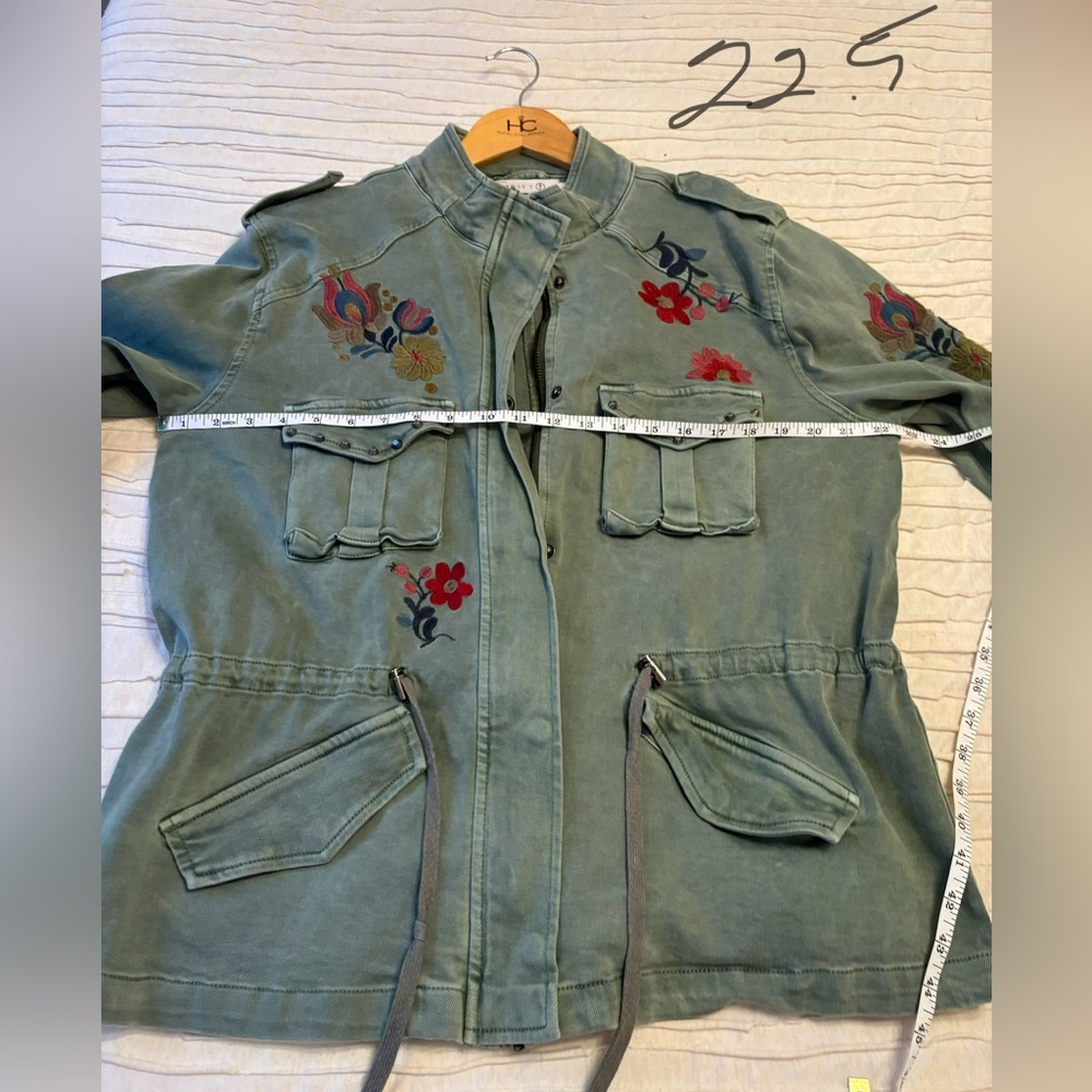 Billy T Green Jean Denim Floral Embroidered Butterfly Jacket Size XL - Picture 9 of 12